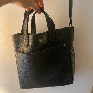 Portland Leather Pebbled Black Mini Crossbody Tote